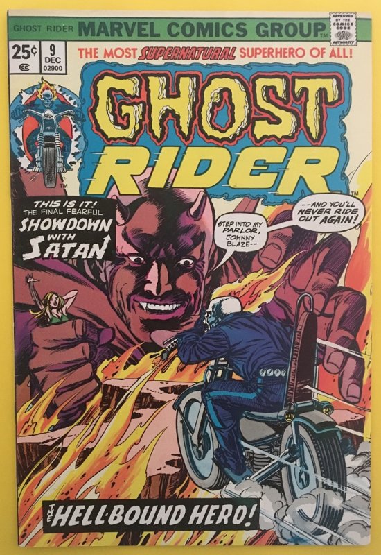 GHOST RIDER 9 SHOWDOWN WITH SATAN MARVEL 1974