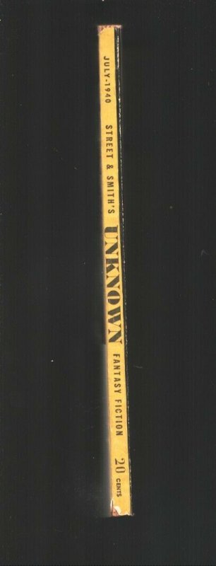 Unknown 7/1940--Fear by L. Ron Hubbard-Pulp fiction-High grade-VF