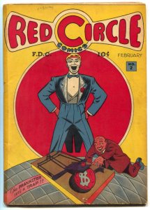 Red Circle #2 1945- Prankster- Red Riot- Judge Golden Age VG-