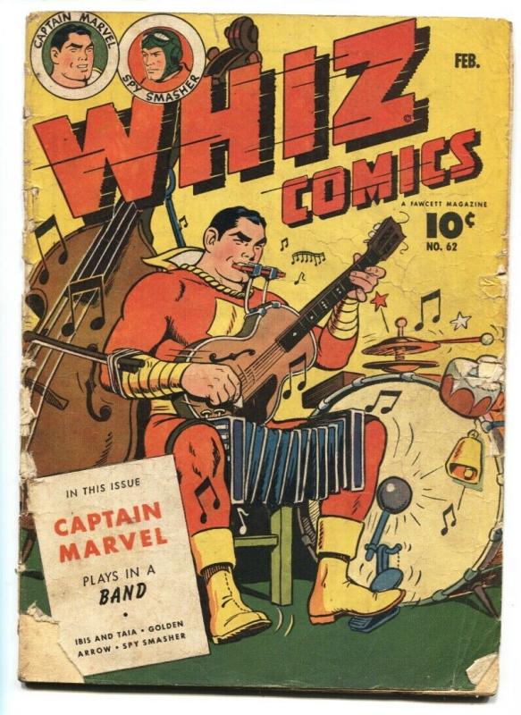 WHIZ #62 1945-FAWCETT-CAPT MARVEL-GOLDEN ARROW-IBIS-SPY SMASHER-G-