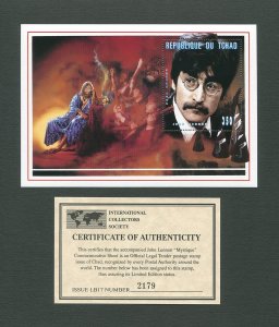 John Lennon Commemorative Mystique Stamp Sheet   1996