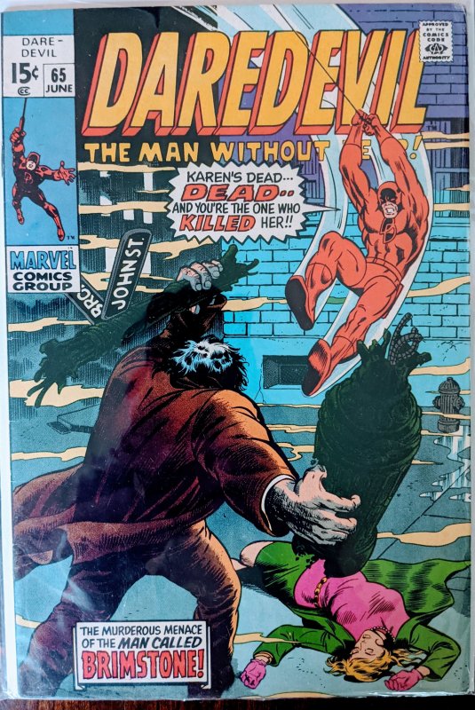 Daredevil #65 (1970) 1st Brother Brimstone! Key!