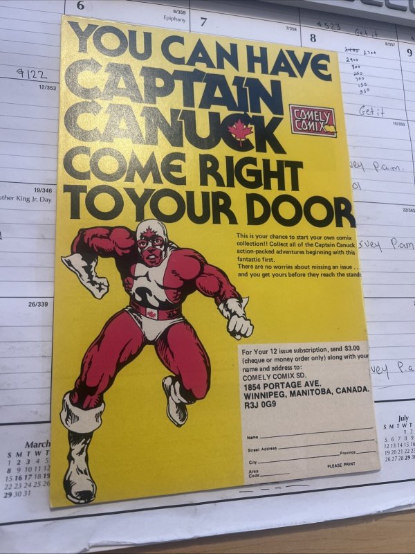 Captain Canuck #1 - 1st App Captain Canuck Comely Comix Canadian 1975