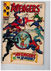 Avengers # 53 VG Marvel Comic Book Captain America Iron Man Hulk Hawkeye J22