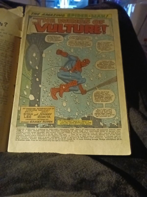 1967 AMAZING SPIDER-MAN 48 1ST NEW VULTURE MARVEL COMICS KRAVEN CAMEO APPEARANCE