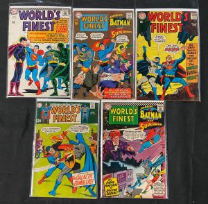 WORLD'S FINEST 5 COMICS LOT BATMAN AND SUPERMAN VG-FN SILVER AGE