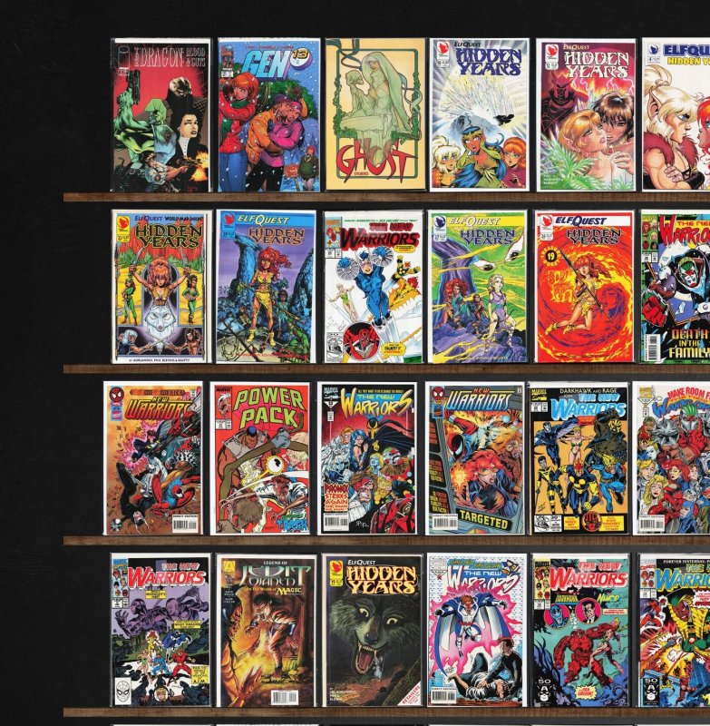 Huge Lot 150+ Comics with The New Warriors, Elfquest: Hidden Years & More!