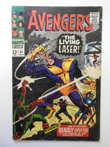 The Avengers #34 (1966) GD/VG Condition small holes through book, moisture stain