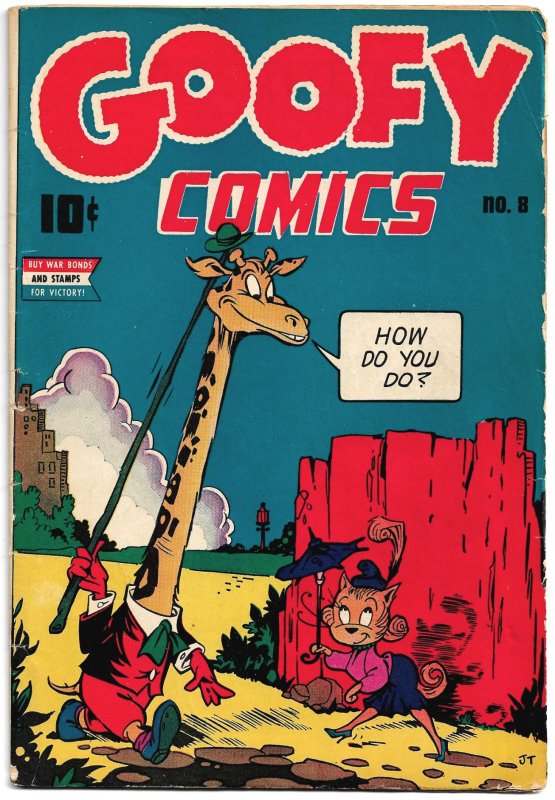 GOOFY COMICS #8 (Feb 1945) VG/FN  Weird East Coast Funny Animals! Jim Tyer cover
