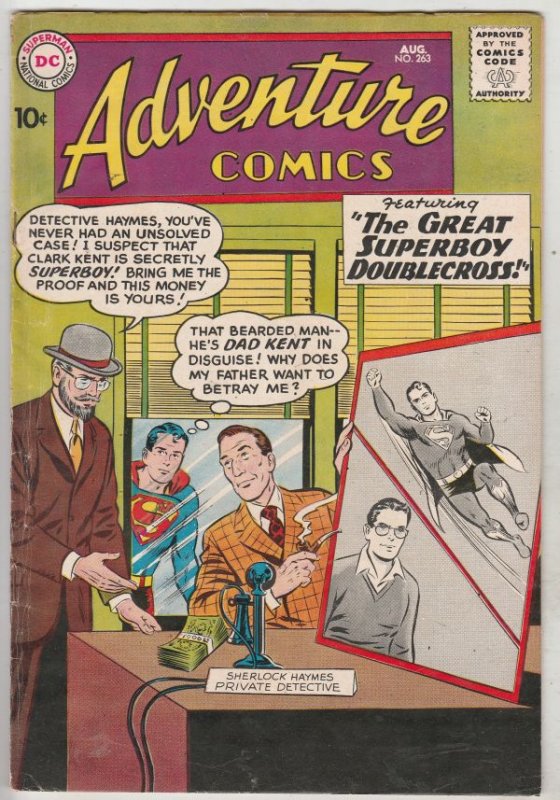 Adventure Comics #263 (Aug-59) FN/VF Mid-High-Grade Superboy, Green Arrow, Sp...