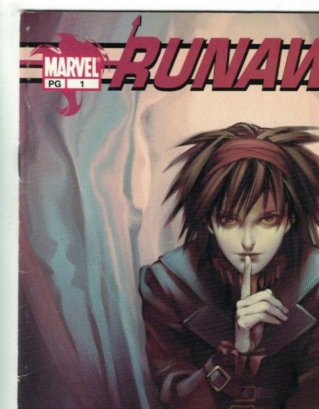 Runaways #1 Marvel 2003 1st app of Alex Wilder, Arsenic, Sister Grimm, Bruiser