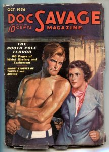 Doc Savage Pulp October 1936-  The South Pole Terror VG+