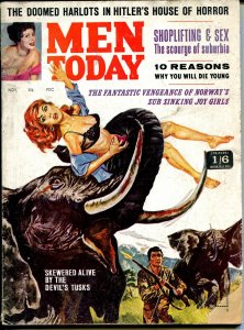 Men Today 11/1963-Entee Pubs-wild cover-bloody elephant-exploitation pulp-G