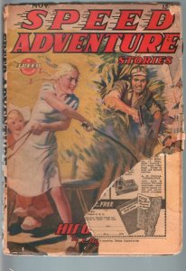 SPEED ADVENTURE STORIES 1944 NOV-SPICY MENACE PULP! FR/G