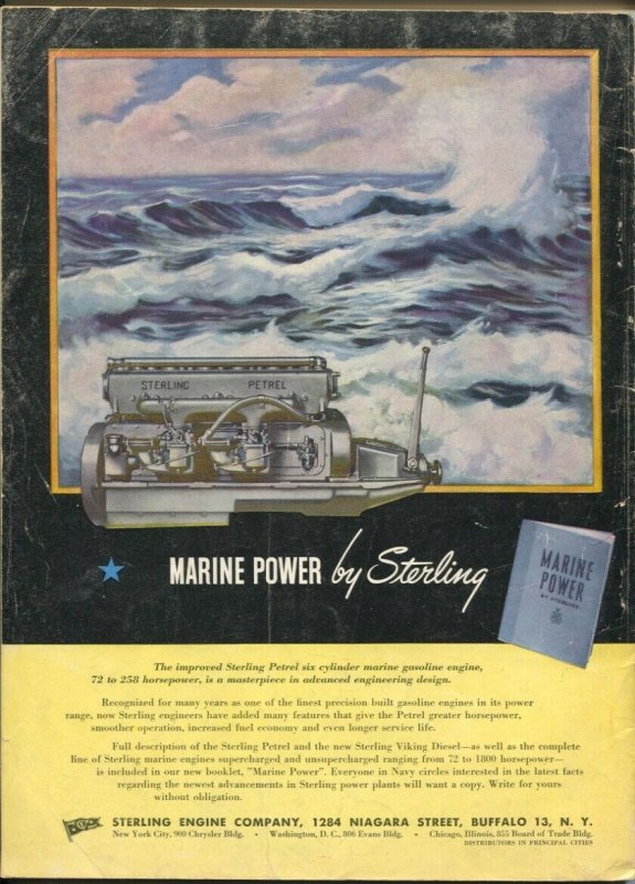 Sea Power 11/1945-Dwight Shepler cover-WWII pix & info-atomic bomb photo-VG