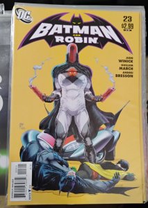 BATMAN AND ROBIN # 23  2011 DC COMICS red hood gullem march cover