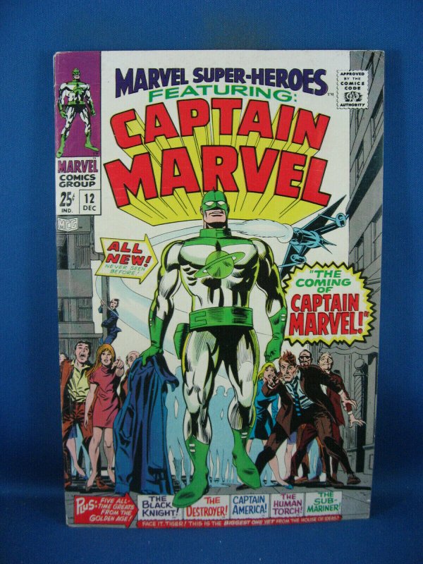 MARVEL SUPER HEROES 12 F VF FIRST CAPTAIN MARVEL 1967