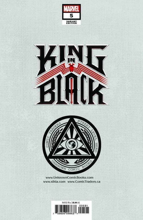 King In Black #5 Unknown Comic Kirkham Exclusive Virgin Variant 2021 EB170