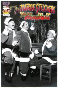 The THREE STOOGES 1, VF, Photo, Retailer Variant, 2016,Moe, Merry Stoogemas Xmas