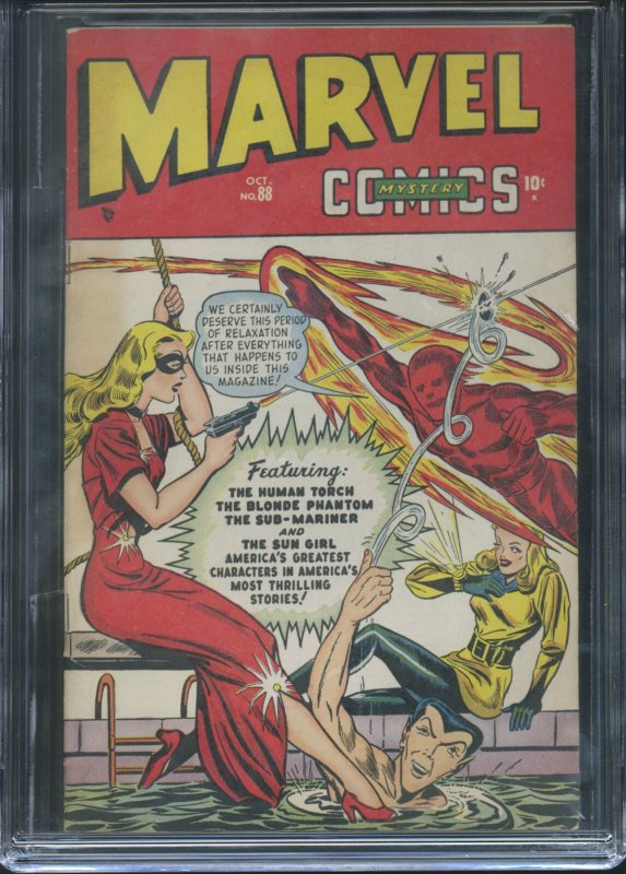 MARVEL MYSTERY COMICS #88 - CGC-7.0, OWW - Captain America - Golden Age