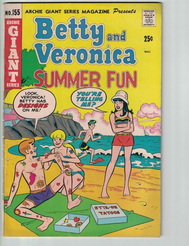 Archie Giant Series Magazine #155 VG silver age beach Betty Veronica Summer Fun 