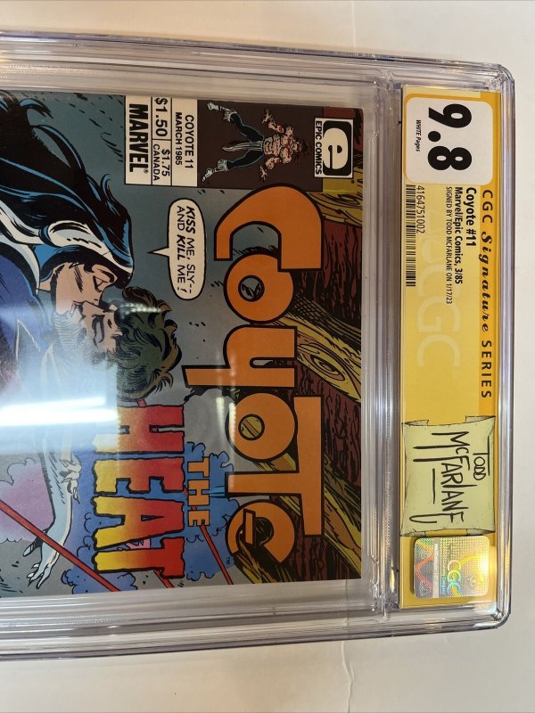 Coyote (1985) # 11 (CGC 9.8 SS) Signed By Todd McFarlane | 1st Mcfarlane