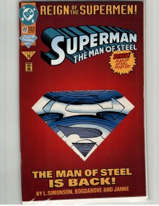 Superman: The Man of Steel #22 Die-Cut Cover (1993) Steel [Key Issue]
