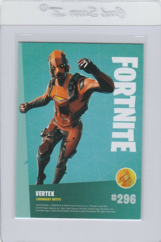 Fortnite Vertex 296 Legendary Outfit Panini 2019 trading card series 1