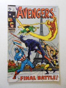 The Avengers #71 (1969) VG- Condition cover detached bottom staple, tape pull bc