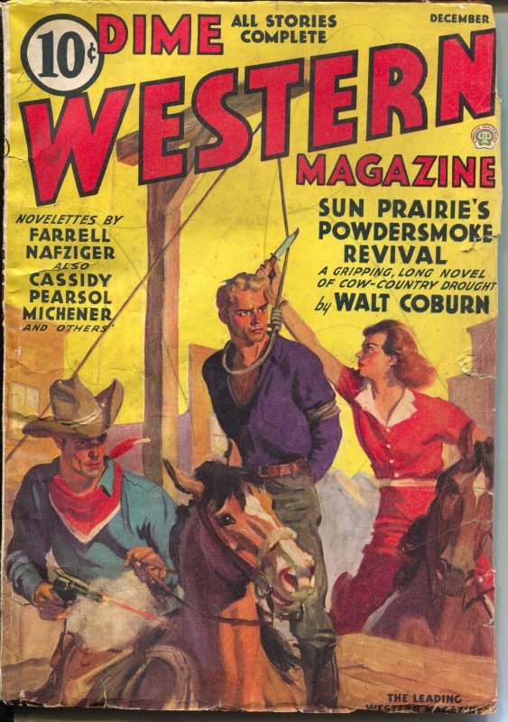 Dime Western 12/1937-Popular-hanging cover-western pulp thrills-VG+