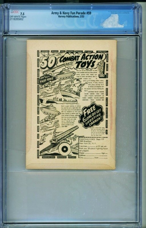 Army & Navy Fun #59 2/1953 CGC 7.5 pin-ups-gags-joke book 2118395002