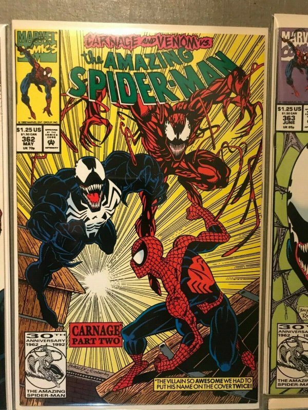 Venom Carnage First Appearance Lot Amazing Spider-Man 361 Newsstand Lethal