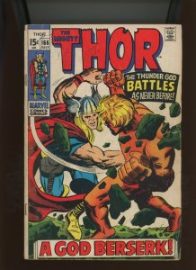 (1969) Thor #166: SILVER AGE! KEY ISSUE! CLASSIC BATTLE VERSUS HIM! (2.5/3.0)