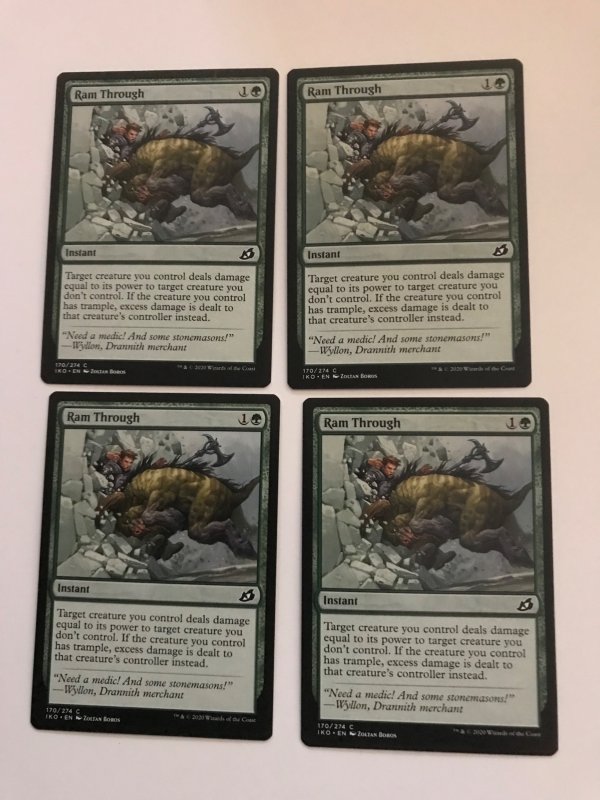 4 RAM THROUGH (instant) : Magic the Gathering MTG cards; IKORIA, NM