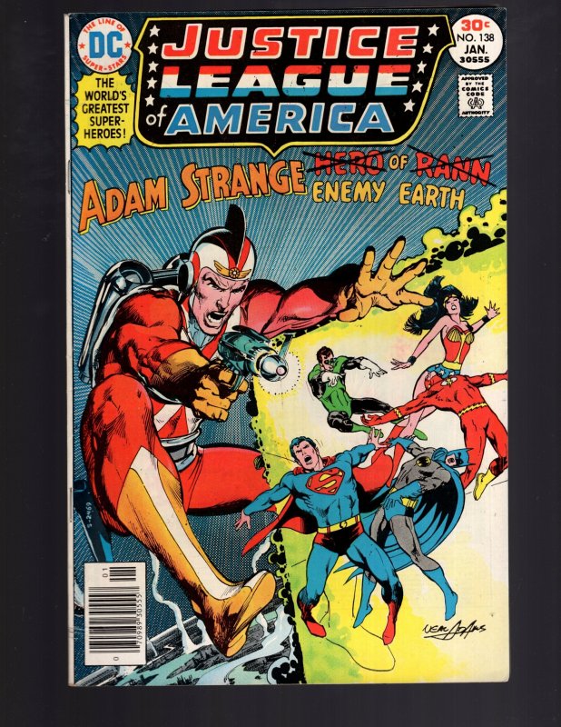 Justice League of America #138 (1977) AWESOME Neal Adams cover ADAM STRANGE!