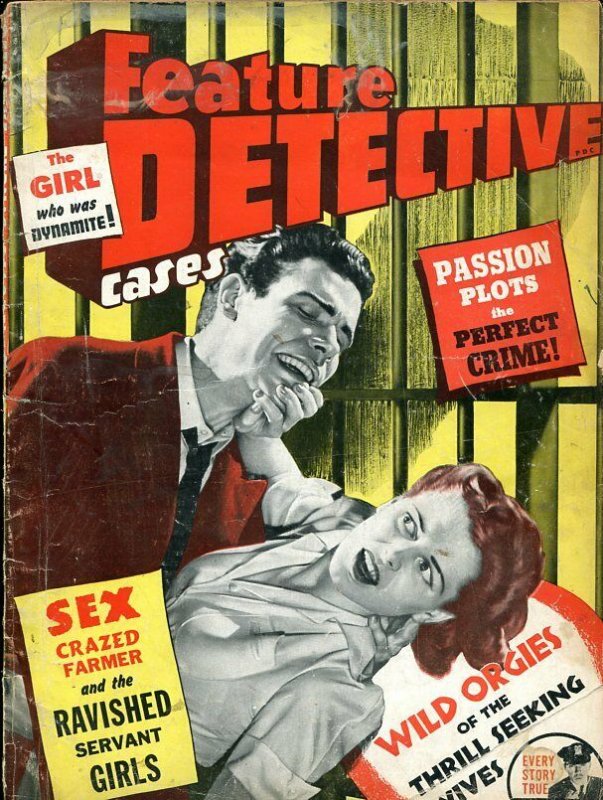 FEATURE DETECTIVE-JULY 1943-BARGAIN-SPICY-MURDER-RAPE-ORGIES FR/G