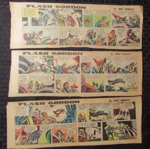 1967 FLASH GORDON Color Newspaper Strips by Mac Raboy LOT of 8 VG+ 11/12 - 12/31