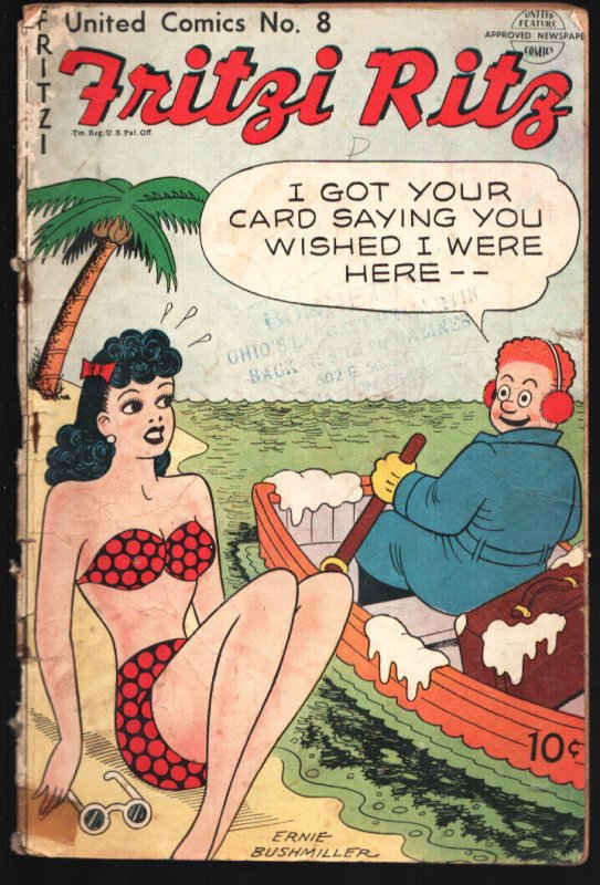 United Comics #8-1950-First issue-Fritzi Ritz swimsuit cover-Good Girl Art by...