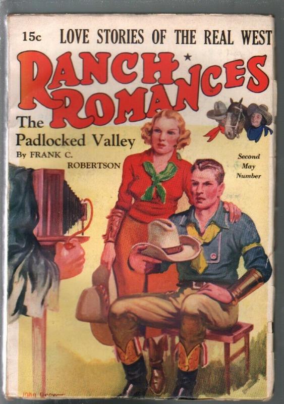 Ranch Romances 5/14/1937-The Padlocked Valley-John Drew-FN-