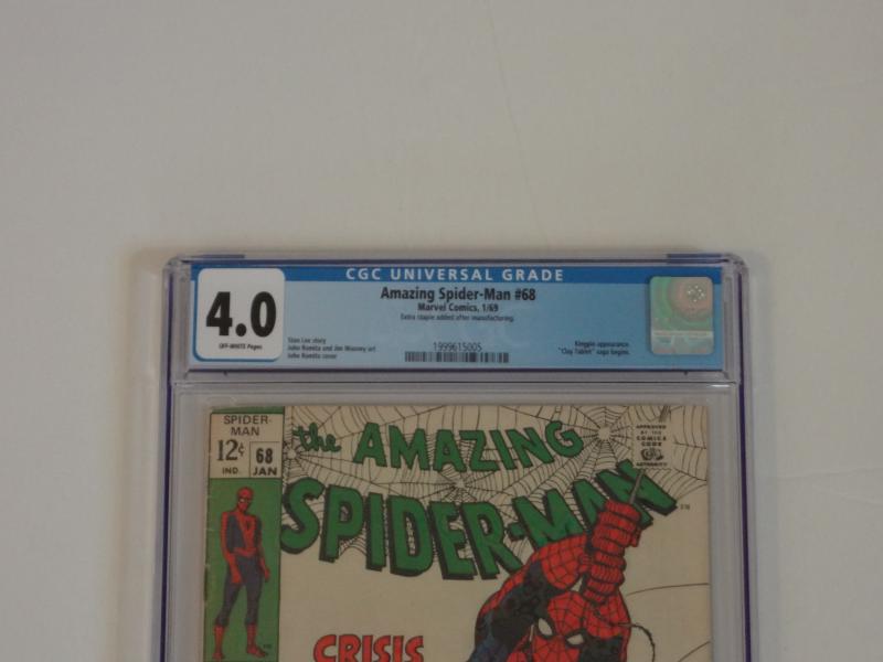 Amazing Spider-Man #68, CGC 4.0; Clay Table Saga begins! Kingpin appearance!!