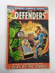 The Defenders #1 (1972) GD Condition 2 in spine split, cover detached