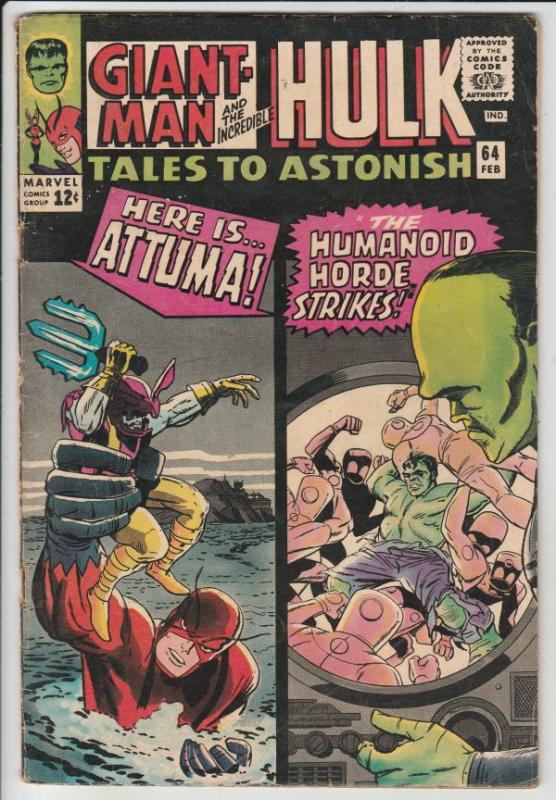 Tales to Astonish #64 (Feb-65) FN+ Mid-High-Grade Giant-Man, Hulk