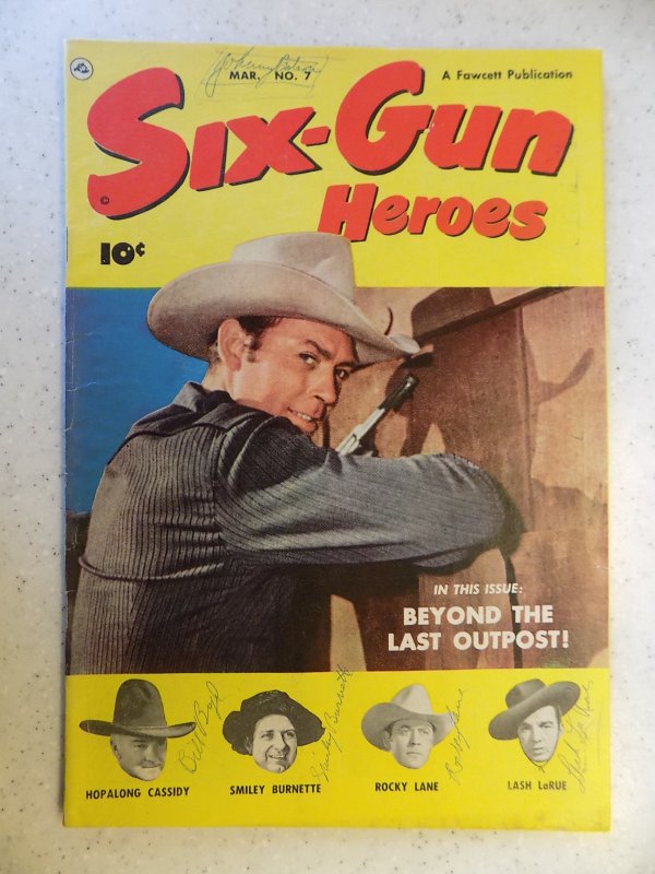 SIX-GUN HEROES # 7 GOLDEN AGE WESTERN HOPALONG LANE LARUE