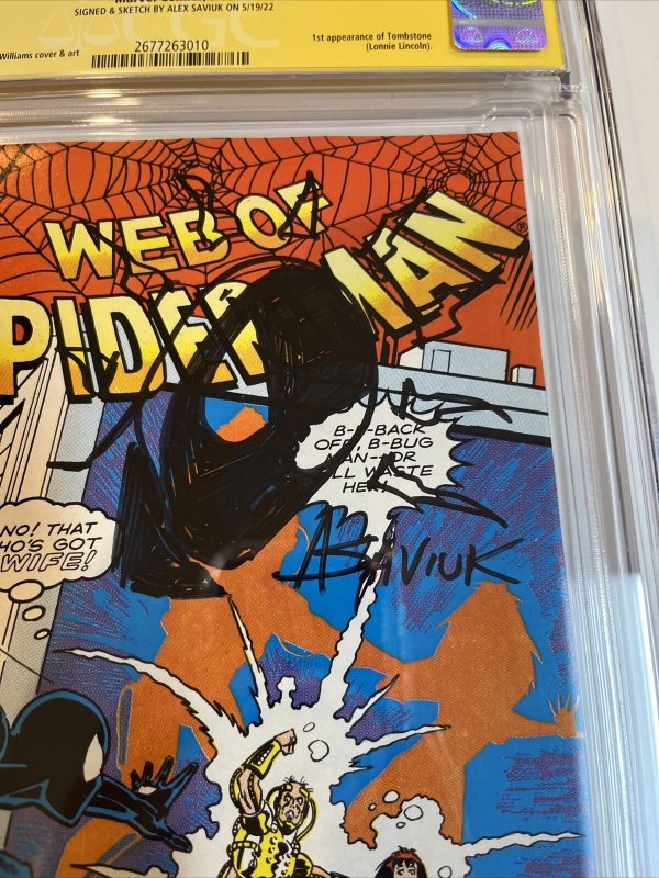 Web Of Spider-Man (1988) # 36 (CGC 9.8 SS) Signed Remark (Spider-Man) Saviuk