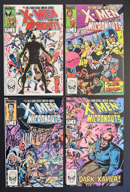 The X-Men and The Micronauts #1-4 (1984) Direct Ed - Complete Set all in NM!