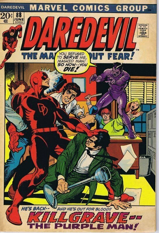 Daredevil #88 ORIGINAL Vintage 1972 Marvel Comics Origin of Black Widow