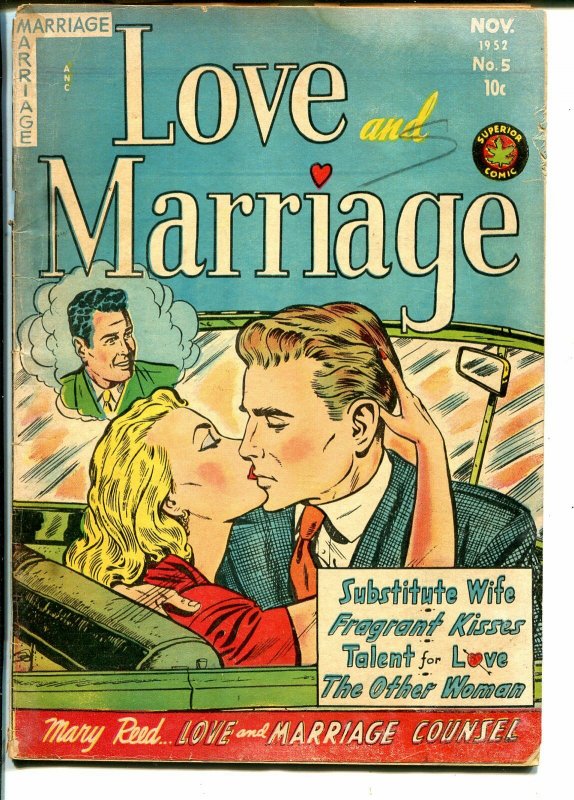 Love and Marriage #5 1952-Superior-headlights-provocative poses-spicy art-G