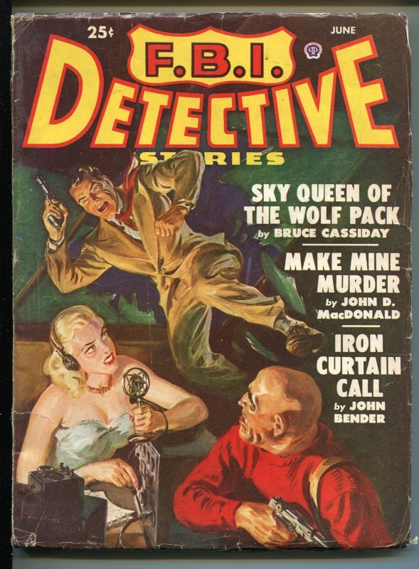 PULP:  FBI DETECTIVE-06/1949-POPULAR-HARD BOILED-PULP-DETECTIVE-MACDONALD-SAU...