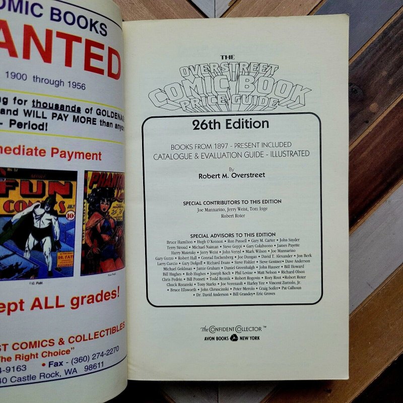 OVERSTREET COMIC PRICE GUIDE 26th Ed (Paperback 1996) Harris Justice League Cvr