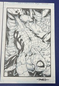 Amazing Spider-man 72 Original Art Cover A Mark Bagley 2 Pieces Pencils And Inks 